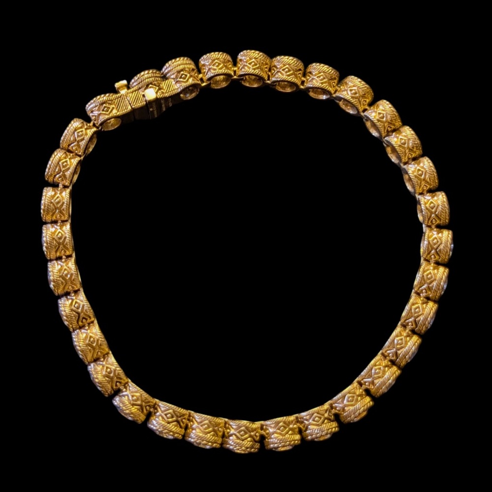 Judith Ripka Yellow Gold w. Round Clear Crystal CZ 💎 Sparkle ✨ Tennis Bracelet - Picture 8 of 10